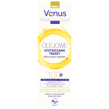 Venus  -  VENUS Modna Receptura Oleje olejowe oczyszczenie twarzy, demakijaż twarzy i oczu, skóra sucha i wrażliwa 100 ml